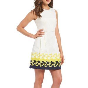 NWT Draper James Climbing Bloom Floral Embroidery Dress White Yellow Black Sz 2